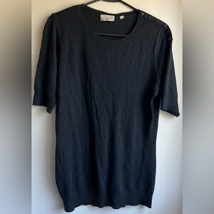 EUC ICO Uniforms Black Top with Button Detail